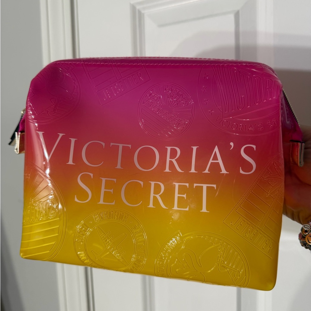 Victoria's Secret Pink and Yellow Cosmetic Bag